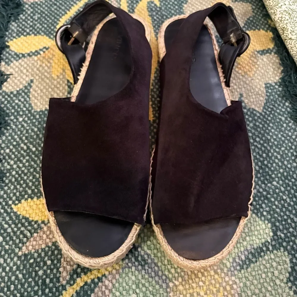 Vince Linton espadrille velvet/suede black 9.5